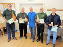Mark Baker with the winners of the September certificates